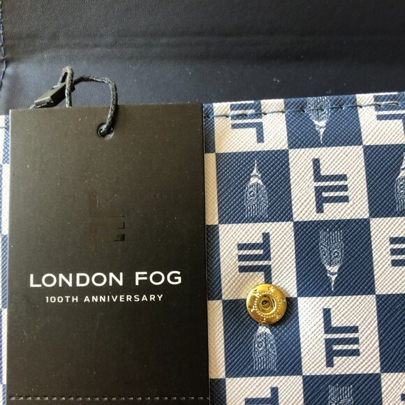 London Fog LFWS23901-Navy Lara Signature Flap Wallet 100th Year Anniversary $48 - Picture 4 of 12